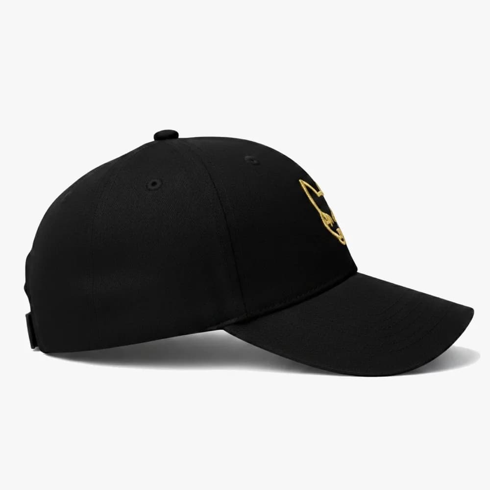 Opposite side view of the gold Xintu cap